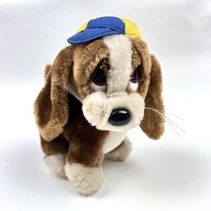 APPLAUSE Bassett Hound Dog Plush Strutting Sad Sam 2342 Ballcap Stuffed VTG 80s
